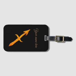 Golden Sagittarius Astrologie-Zeichen Gepäckanhänger