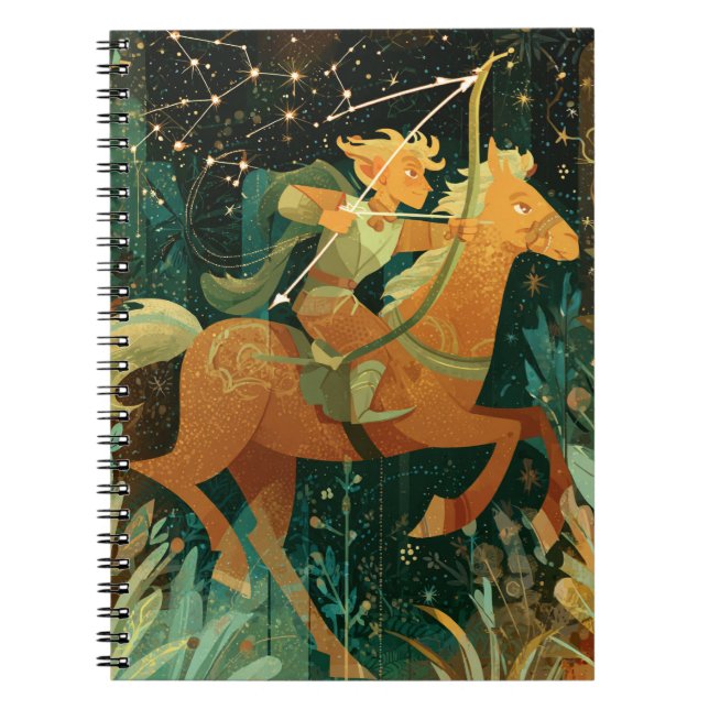 Golden Sagittarius Zodiac-Notebook Notizblock (Vorderseite)