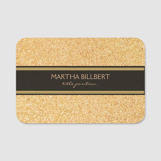 Golden Sandy Glitzer Namensschild (Vorderseite)