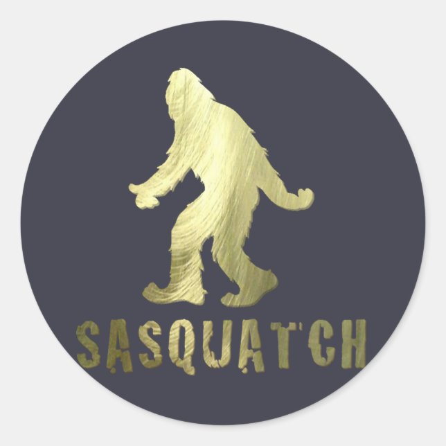 Golden Sasquatch Runder Aufkleber (Vorderseite)