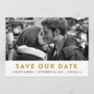 Golden Save the Date | Moderne Fotokarte