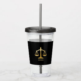 Golden Scales of Justice Theme Design Acryltrinkbecher