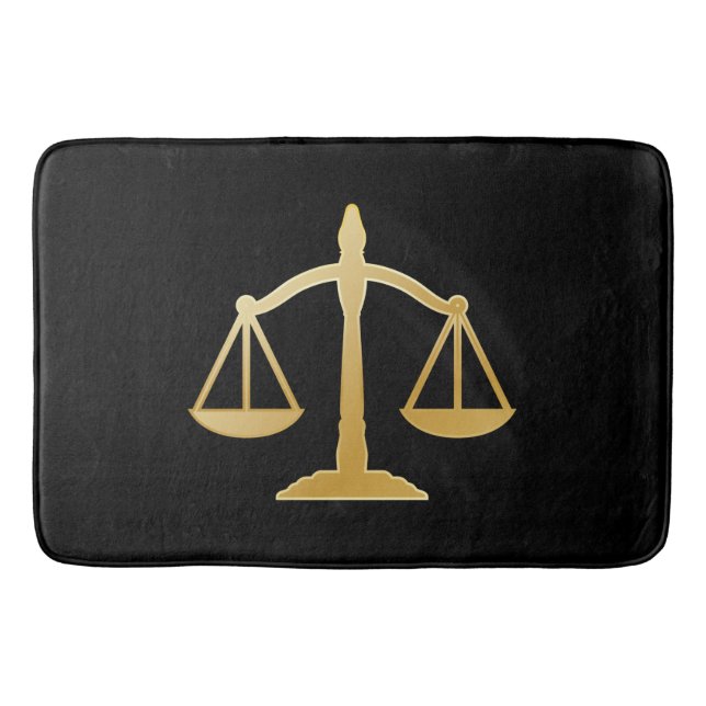 Golden Scales of Justice Theme Design Badematte (Vorderseite)