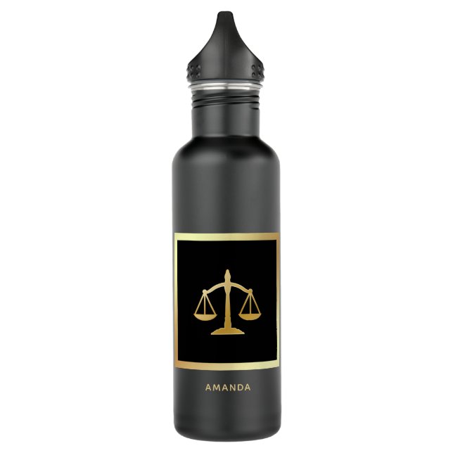 Golden Scales of Justice Theme Design Edelstahlflasche (Links)