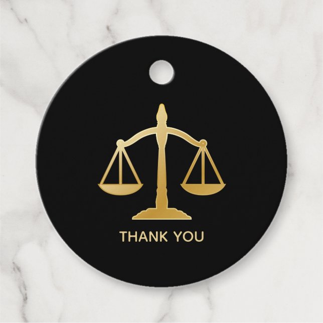 Golden Scales of Justice Theme Design Geschenkanhänger (Vorderseite)