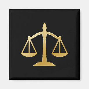 Golden Scales of Justice Theme Design Magnet