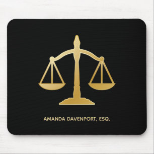 Golden Scales of Justice Theme Design Mousepad
