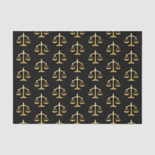 Golden Scales of Justice Theme Design Seidenpapier