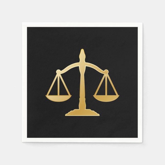 Golden Scales of Justice Theme Design Serviette (Vorderseite)