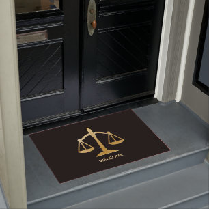 Golden Scales of Justice Theme Design Willkommen Fußmatte