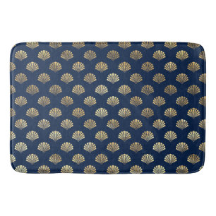 Golden Scallop auf Blue Badematte