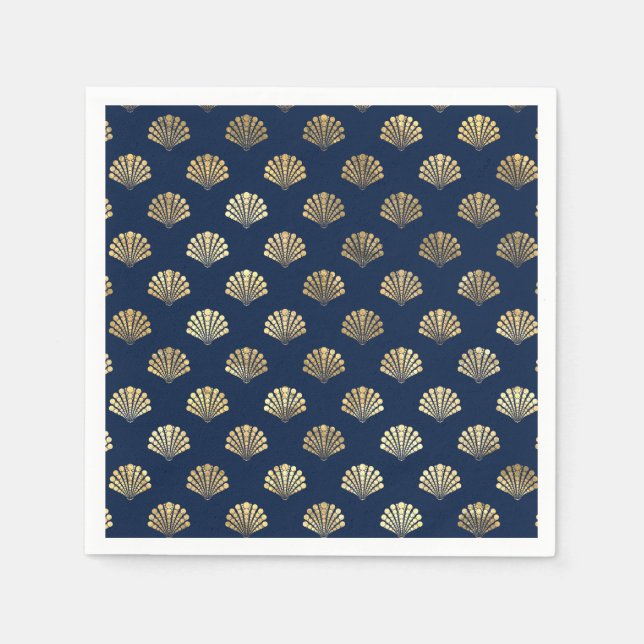 Golden Scallop auf Blue Serviette (Vorderseite)