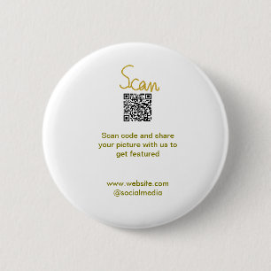 Golden Scan QR Glitzer einfach elegant Button