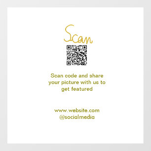 Golden Scan QR Glitzer einfach elegant Fensteraufkleber