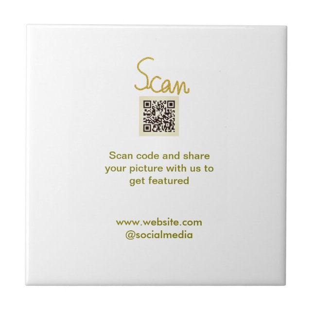 Golden Scan QR Glitzer einfach elegant Fliese (Vorderseite)