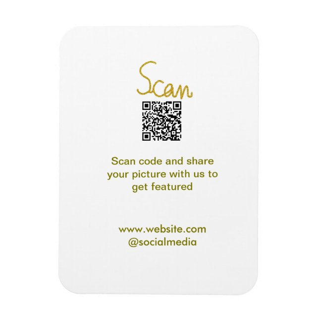 Golden Scan QR Glitzer einfach elegant Magnet (Vertikal)