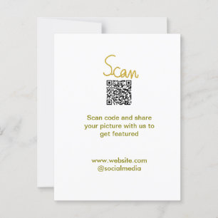 Golden Scan QR Glitzer einfach elegant Postkarte