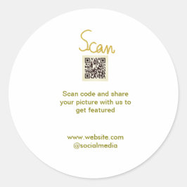 Golden Scan QR Glitzer einfach elegant Runder Aufkleber
