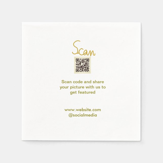Golden Scan QR Glitzer einfach elegant Serviette (Vorderseite)