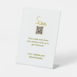 Golden Scan QR Glitzer einfach elegant Sockelschild
