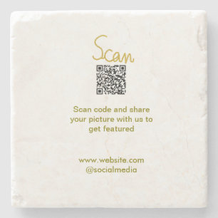 Golden Scan QR Glitzer einfach elegant Steinuntersetzer