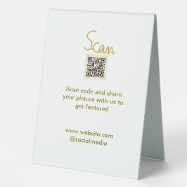 Golden Scan QR Glitzer einfach elegant Tischaufsteller