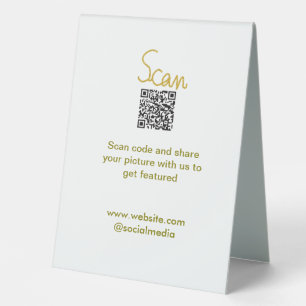 Golden Scan QR Glitzer einfach elegant Tischaufsteller