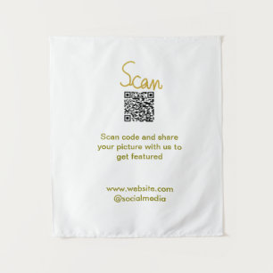 Golden Scan QR Glitzer einfach elegant Wandteppich