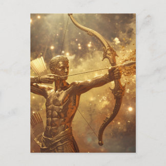 Golden Schütze Schütze Sternzeichen Kunst - Modern Postkarte