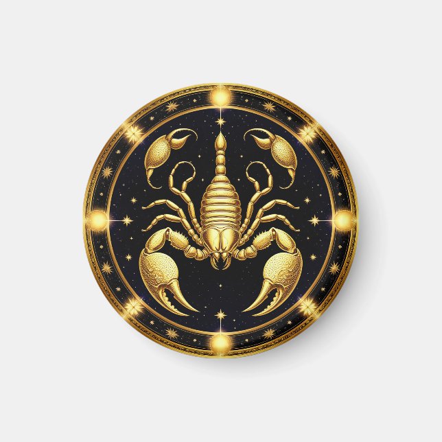 Golden Scorpion Zodiac Design Magnet (Vorne)