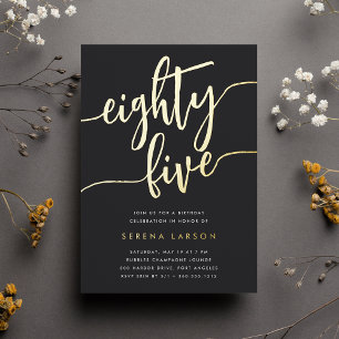 Golden Script 85. Geburtstagsparty Folieneinladung
