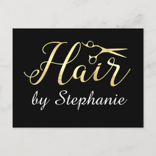 Golden Script Schere Friseursalon Postkarte