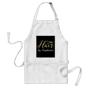 Golden Script Scissors Hairstylist Hair Salon Schürze