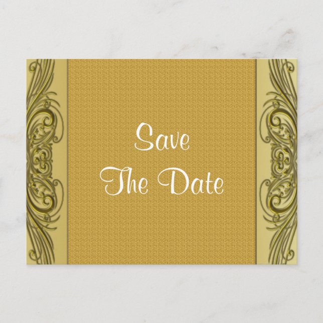 Golden Scrolls 50. Hochzeitstag Ankündigungspostkarte (Vorderseite)