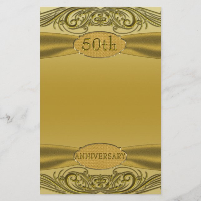 Golden Scrolls 50. Hochzeitstag Briefpapier (Vorderseite)