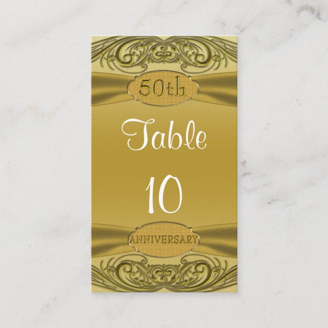 Golden Scrolls 50. Hochzeitstag Platzkarte (Vorderseite)