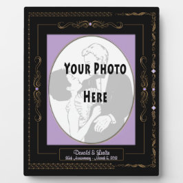 Golden Scrolls on Black mit Lilac Mat - Personalis Fotoplatte