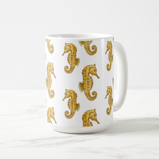 GOLDEN SEAHORSES MUG KAFFEETASSE (VorderseiteRechts)