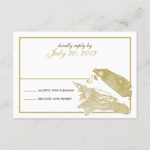 Golden Seashell Response Card RSVP Karte