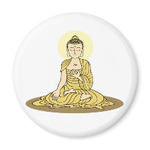 Golden Serenity Buddha Magnet