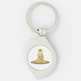 Golden Serenity Buddha Metal Schlüsselanhänger
