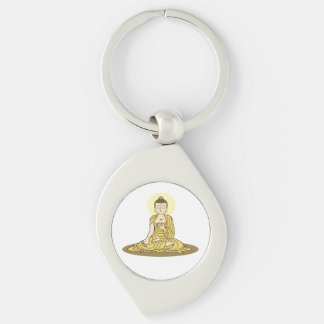 Golden Serenity Buddha Metal Schlüsselanhänger