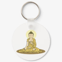 Golden Serenity Buddha Schlüsselanhänger