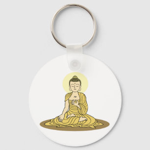 Golden Serenity Buddha Schlüsselanhänger