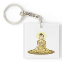 Golden Serenity Buddha Schlüsselanhänger