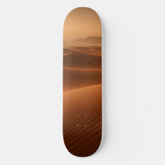 Golden Serenity – Desert Landscape at Sunset Skateboard