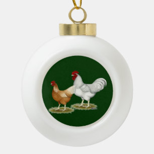Golden Sex-link Hühner Keramik Kugel-Ornament