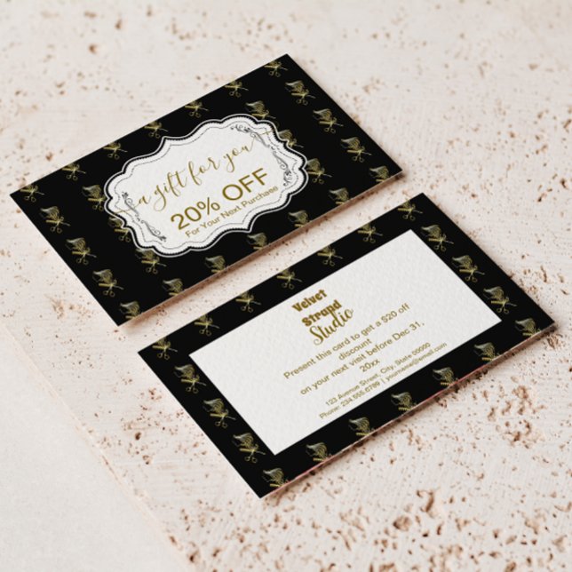 Golden Shears Luxury Stylist Business Rabattkarte (Von Creator hochgeladen)
