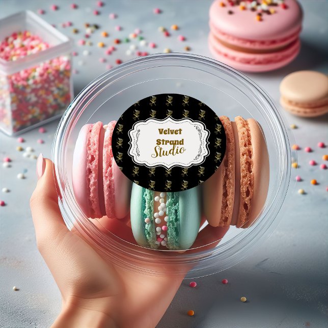 Golden Shears Luxury Stylist Business Runder Aufkleber (Von Creator hochgeladen)