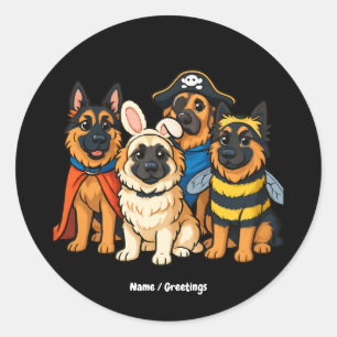 Golden Shepherd Ghost Dog Halloween Funny Spooky Runder Aufkleber